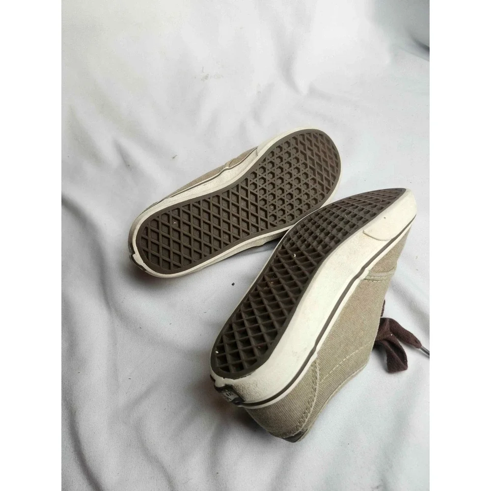Vans Low Top Canvas Sneakers Tan Brown Youth 5.0 Skate Shoes